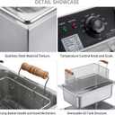 Commercial Deep Fryer with Basket, 12.7QT/12L Large Capacity Electric Oil Fryer, 3400W Stainless Steel Countertop Fryer with Temperature Control & Lids for Restaurant Home Kitchen