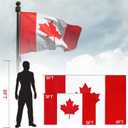 Canada Flag 5x8 FT, Large Canadian Flags Durable Embroidered Maple Leaf with Vivid Color, Triple Stitching, Canvas Header and Brass Grommets for All-Weather Outdoor Display