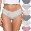 Wealurre Cotton Bikini Women's Breathable Panties Seamless Comfort Underwear(3128M,Stripe 2, Small)