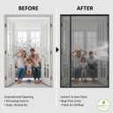CANLENE Magnetic Screen Door Left Right Side Opening Polyethylene Terephthalate Mesh Greater Than Fiberglass and Polyester Easy Install Fit Door Size 36"x96"(Screen:39"x98")