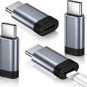 Temdan 4 Pack Lightning to USB C Adapter for iPhone 15/16/17 Pro/17 Pro Max,for iPhone 17/16 Charger,17/16 Accessories,Fast Charging & Data Transfer,USB C Charger Connector Cable,Not for Audio/OTG (Gray Non-OTG)