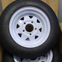 Set of 2 4.80-12 4.80x12 480-12 4.80-12 Trailer Tires with 12" Rims, 5 Lug on 4.5", Load Range C 6PR
