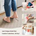 Arenarug Upgrade Scalloped Embossed Kitchen Mats for Floor 2PCS Cushioned Anti Fatigue Waterproof Foam Kitchen Rugs Non Slip Washable Comfort Standing Mat for Sink Laundry,17.3"x30"+17.3"x59",Khaki