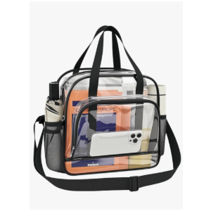 Paxiland Clear Bag for Stadium Events 12x6x12, Clear Tote Bag with Front Pocket and Detachable Strap for Sports Concert Work