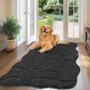 BSICPRO Large Dog Door Mat for Mud Paws, 32x47 Absorbent Dirt Trapper Long Door Mat, Non-Slip Washable Mud Mat for Dogs, Microfiber Soft Pet Rug Mat for Entryway, Dog Paws, Patio (Charcoal)