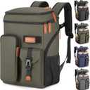 Insulated Cooler Backpack,33/45 Cans Multifunctional Double Deck Leakproof Cooler Bag with Sternum Strap,Large Capacity Lightweight Travel Camping Beach Backpack (Green)