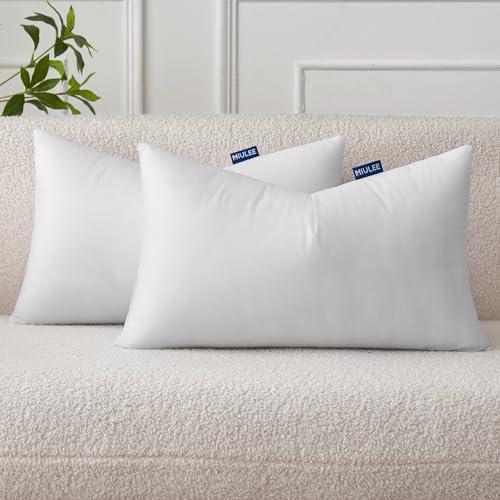 MIULEE Set of 2 Throw Pillow Inserts 12x20 Inches, Nowoven Decorative Pillow Inserts for Living Room