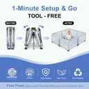Foldable Baby Playpen with Detachable Thicken Mat, 59X71 in Foldable playpen for Babies and Toddlers, Indoor&Outdoor Portable palypen. Quick Installation&Quick Folding Baby Play Pen