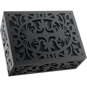 Modern Black Wooden Doorbell Chime Cover Box – Noise-Reducing, Decorative Wall-Mounted Cover for Chimes | Wooden Doorbell Cover Box Only (7.75 × 6 × 2.75)