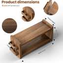 Solid Wood Coffee and Matcha Station Organizer for Home Kitchen Office Countertop - 2 Tier Shelf Organizer with Straw Holder for Matcha, Pods, Sugar, Tea, Cups, Stirrers, Mugs Storage