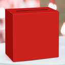 3 x Red Card Box Wedding Favors Gift Card Boxes Post Box Rectangle Receiving Money Box Holder for Wedding Reception, Baby Showers, Anniversary, Birthday Party, Retirement, Graduation Envelope Holder