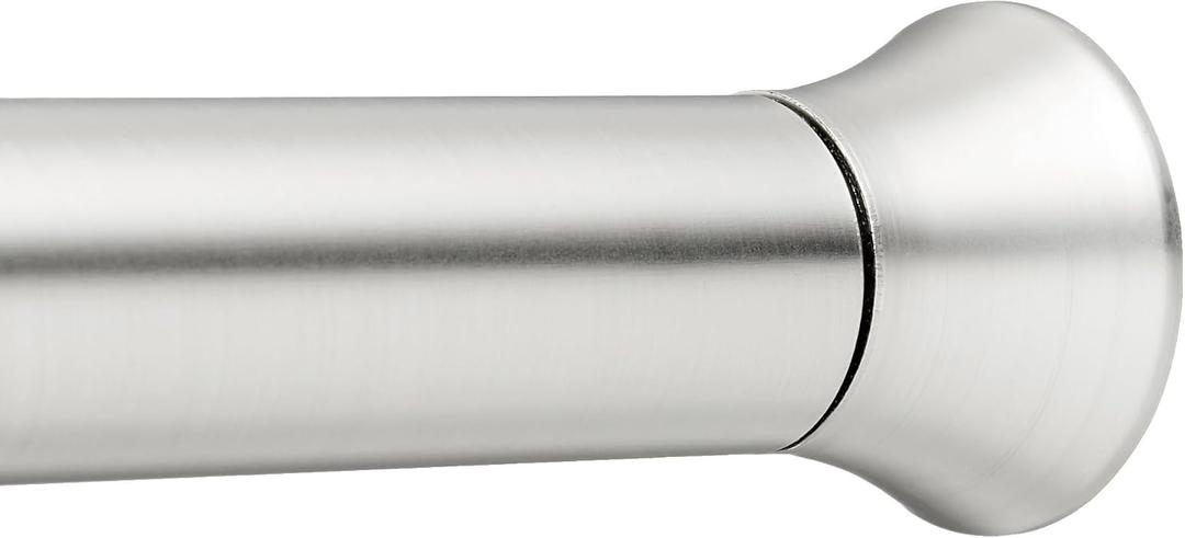 Amazon Basics No Drilling Spring Tension Curtain Rod, Adjustable Length 54-90" Width, Classic Finial, Nickel