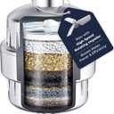 LAIFsolutions Vortex-Action Shower Filter Advanced Redox Purification with Copper-Zinc KDF for Hard Water Reduces Chlorine & Heavy Metals Revitalizes Skin & Hair (KDF Shower Filter)