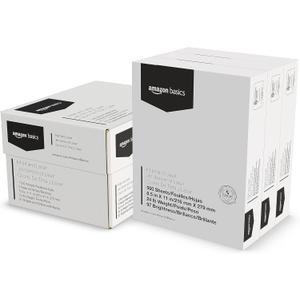 Amazon Basics Multipurpose Copy Printer Paper, 8.5-x-11-inch, 24lb, 1500 Sheets (3 Packs of 500), 97 Bright, White