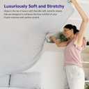 Purple SoftStretch Sheets, King/Cal King, Rayon Blend, Moisture-Wicking, True White, Fits Other Mattresses, Stretch for Adaptive Support, Standard - King/Cal King