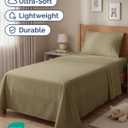 Twin Size 3 Piece Sheet Set - Comfy Breathable & Cooling Sheets - Hotel Luxury Bed Sheets for Women & Men - Deep Pockets, Easy-Fit, Extra Soft and Wrinkle Free Sheets - Khaki Oeko-Tex Bed Sheet Set
