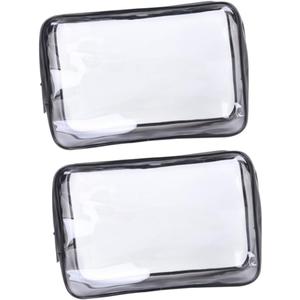 Angoily Storage Bag 2 Pcs Large Capacity Makeup Bag Zipper Bag PVC for Travel Toiletries, As Shown, M