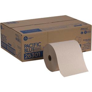 Georgia-Pacific Pacific Blue Basic Recycled Hardwound Paper Towel Rolls by GP PRO (Georgia-Pacific); Brown; 26301; 800 Feet Per Roll; 6 Rolls Per Case, 6 Count