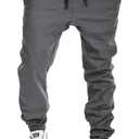 YAXHWIV Men's Casual Joggers Pants Cotton Drawstring Twill Cargo Pants Lightweight Tapered Track Jogging Sweatpants (Gray, XL)