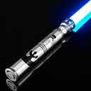 Dueling Light Saber, Xenopixel 3.0 Sensitive Motion Control Smooth Swing Heavy Duty Saber with 16GB SD Card 34 Sound Fonts Infinite Color Change for Adults Cosplay Gifts, Silver, Large