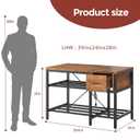 3D Printer Stand with Filament Storage Heavy Duty Metal 3D Printer Table with Drawer and Power Hub for Workshop, Studio, and Office, 43" L 24" W 32" H