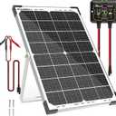 SOLPERK 30W Solar Battery Charger Solar Battery Maintainer + Upgrade 10A MPPT Charge Controller + Adjustable Mount Bracket for Car RV Boat Motorcycle12V Waterproof Solar Panel Kit Trickle Charging