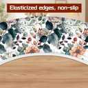 Vintage Floral Round Tablecloth  Fitted Circle Table Cover with Elastic Edge, Waterproof & Washable Polyester Table Cloth for 35" to 42" Indoor/Outdoor Tables (Botanic Lace)