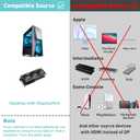 UANTIN DisplayPort to HDMI 8K Cable (8K@60Hz,4K@120Hz,2K@144Hz) 6FT DP 1.4 (Source) to HDMI 2.1 (Display) Uni-Directional Braided Cord Support HDCP2.3/HDR10/DSC for PC, AMD, NVIDIA