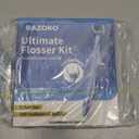 RAZOKO Flosser Kit, Shred-Resistant, Insert & Rotate 90 to 135 for Hard-to-Reach Areas, PTFE & PFAS Free, 2 Handles + 240 Refill Heads, Blue