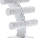 Juvale Velvet 3-Tier Jewelry Holder for Necklaces and Bracelets - Organizer Tower and Display for Selling (Gray)