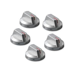 atgestore DG64-00975A DG94-04397A Stove Knobs Replacement for Samsung Stove Parts, NE/NX9000T DG94-03443A NX60T8511SS/AA Samsung Range Parts Burner Knobs Gray Plastic Gas Cooktop Control Knobs 5 Pcs