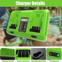 Dual Port Charger Replacement for Greenworks 40v Battery Charger | 2 Port Wall Mount Charger Compatible with Greenworks 40V Battery 29462 29472 BAF702 L-300 BAF704 BAF705