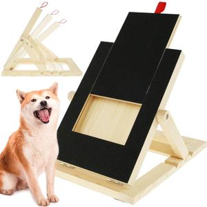 Dog Nail Scratch Pad Wooden Dog Nail File Board with Built-in Treat Drawer 3 Height Adjustable Dog Scratch Board Foldable Dog Nail File Pad Dog Nail File Toy for Sensitive Dog Puppy Cat