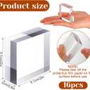 16 Pcs Clear Acrylic Display Blocks 2 x 2 x 0.8 Inch Polished Square Acrylic Cube Jewelry Display Stand Holder Base for Ring Showcase, Collectibles, Figurines