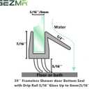 2-Pack Ultra Clear Shower Door Bottom Seal (5/16'' X 39'', Polycarbonate) Frameless Glass Shower Door Sweep Seal Strip - Stop Leaks and Create a Water Barrier