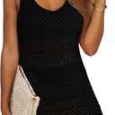 Dokotoo Womens Swimwear Cover Ups 2025 Summer Crochet Hollow Out Knit Bathing Suit Beach Dresses (Small, Black)