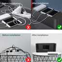 Cord Organizer Box, Cable Hider for Power Strips, Surge Protector, Extension Cord and Wire Management, Cable Management Box (2PCS/Large and Medium Size/Black)
