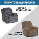 H.VERSAILTEX Stretch Recliner Slipcovers Recliner Chair Cover Sofa Furniture Cover 1-Piece Modern Rich Velvet Form Fit Stylish Protector Feature Rich and Soft Fabric (Coco Mocha, Large)