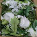 DearHouse Artificial Peony Flower Garland - 6ft/Strand Silk Peony Garland with Pink Flowers for Wedding Party Table Decoration, White