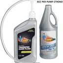 Slippery Pete - Lower Unit Gear Oil Pump for Standard Quart Bottles, Includes 3/8 inch Metal Swivel, 8mm and 10mm Adapters Fit Most Marine Boat Outboard Motors (NOT COMPATIBLE WITH VOLVO PENTA)