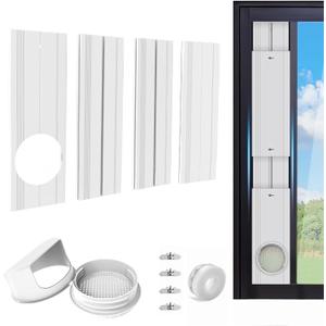 Portable AC Window Vent Kit, Adjustable PVC Window Seal Panel for Sliding Windows, Portable Air Conditioner Window Kit Suitable for 5.1" / 5.9" AC Exhaust Hose(Not Include Hose)