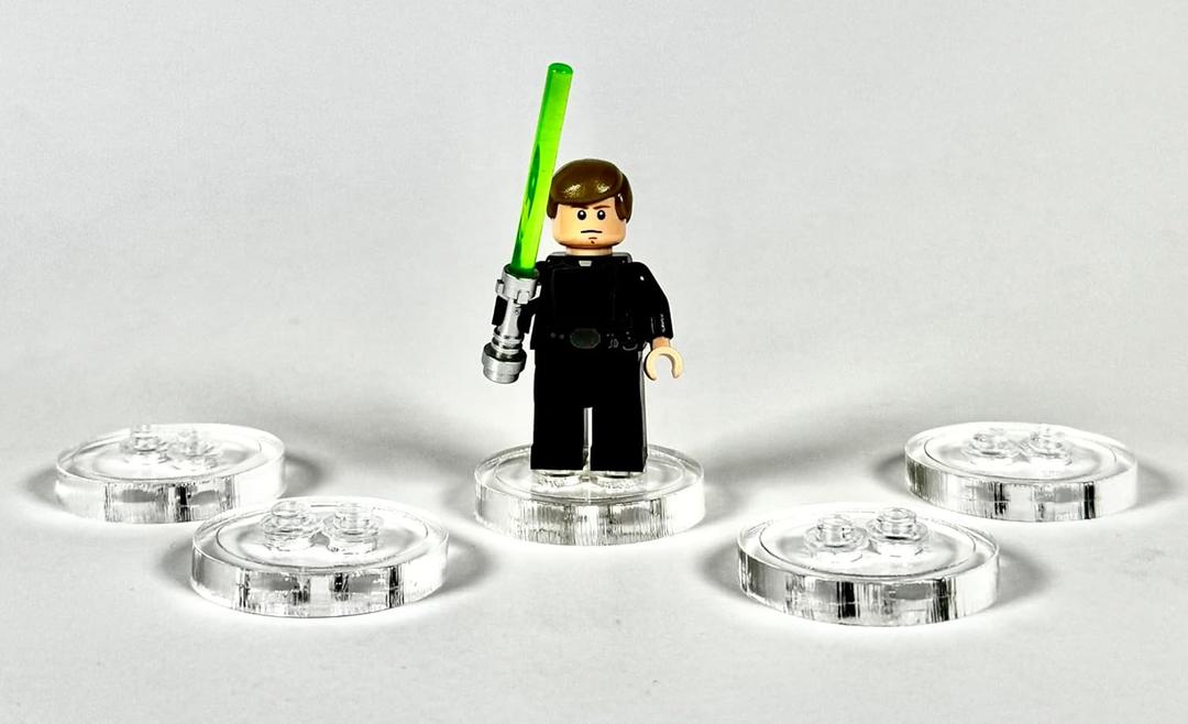 Minifigure Sliders Clear Acrylic 10 Pack, Designed for Lego Minifigures, Lego Minifigure Display Stand