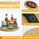 Lazy Susan Organizer Homerays 10 Inch Non-Skid Bamboo Lazy Susan for Kitchen Rotating Spice Rack for Kitchen Cabinet, Wood Turntable for Kitchen Countertop Organizer