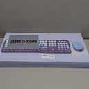 Wireless Keyboard and Mouse Combo, Retro Typewriter Keyboard with Round Keycaps, Full-Size Ergonomic, Blue, Ideal for Windows PC, Home, Office, and College, Wireless Keyboard Mouse Combo