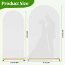 Arch Backdrop Stand with Cover Set, 7.2FT,6FT Gold Metal Wedding Arch for Ceremony, Heavy Duty Balloon Arch Stand with White Spandex Cover for Birthday Party, Baby Shower, Graduation