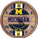 Michigan Wooden Barrel Wall Clock
