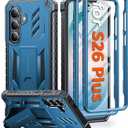 FNTCASE for Samsung Galaxy S26+ Plus Case: with Kickstand | 2 Front Frames | Built-in Screen Protector Military Grade Drop Proof Protection Rugged Protective Phone Case for S26 Plus 6.7 Inch Blue
