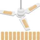 Tuanse 10 Pack Ceiling Fan Filters for Blades Ceiling Fan Air Filter Activated Zeolite Easy Stick Air Filter Trap Pet Odors, Dander, and Dust for Common Household Contaminants (Beige)