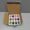 HDCRYSTALGIFTS 12pcs Blown Glass Easter Eggs Handmade 1.3'' Tiny Eggs Decorative Home Decoration Collectible Figurines for Boy Girl Easter Basket Stuffers Party Favors