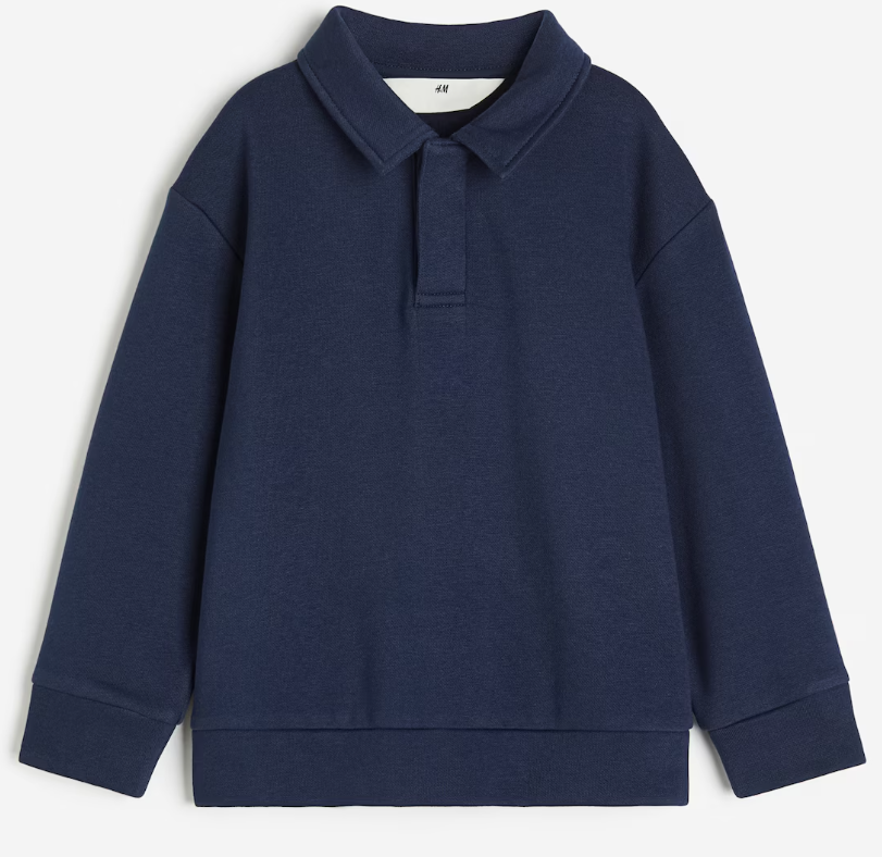 BAIGRAM Women Quarter Button Up Collar Polo Sweatshirt Oversized Fleece Fall Casual Pullover Tops 2024 Cute Outfits Navy S